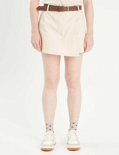 Jupe-short en jean sable femme