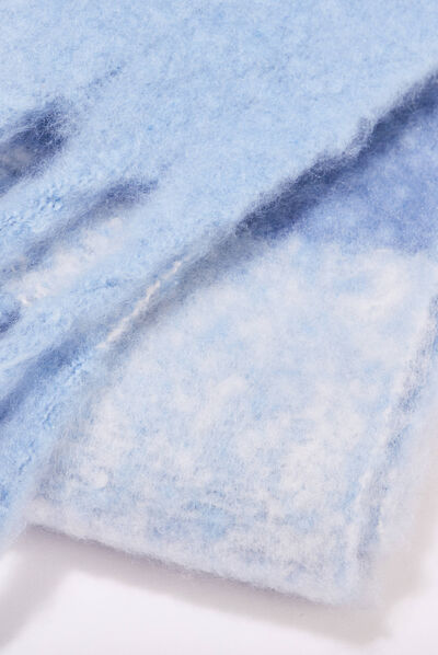 Écharpe avec franges bleu pastel femme