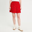 Jupe-short évasée rouge femme