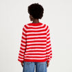 Pull ample col rond manches longues rouge femme