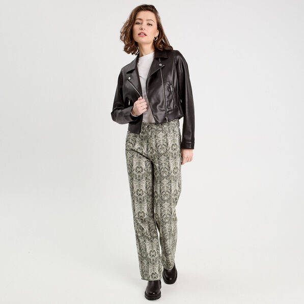 Pantalon large vert kaki femme