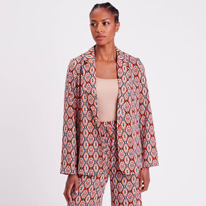 Veste esprit blazer boutonnée beige femme