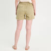 Short droit détails brodés vert kaki femme
