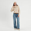 Pull avec col roulé ecru femme