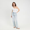 Débardeur asymétrique blanc femme