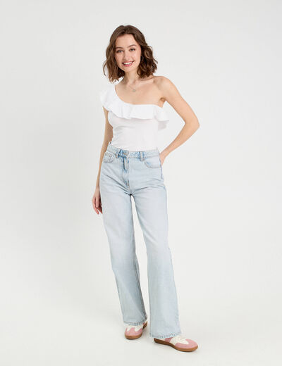 Débardeur asymétrique blanc femme