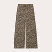 Pantalon large fluide beige femme