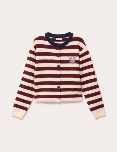 Gilet manches longues bordeaux femme