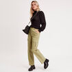 Pantalon droit cargo vert olive femme