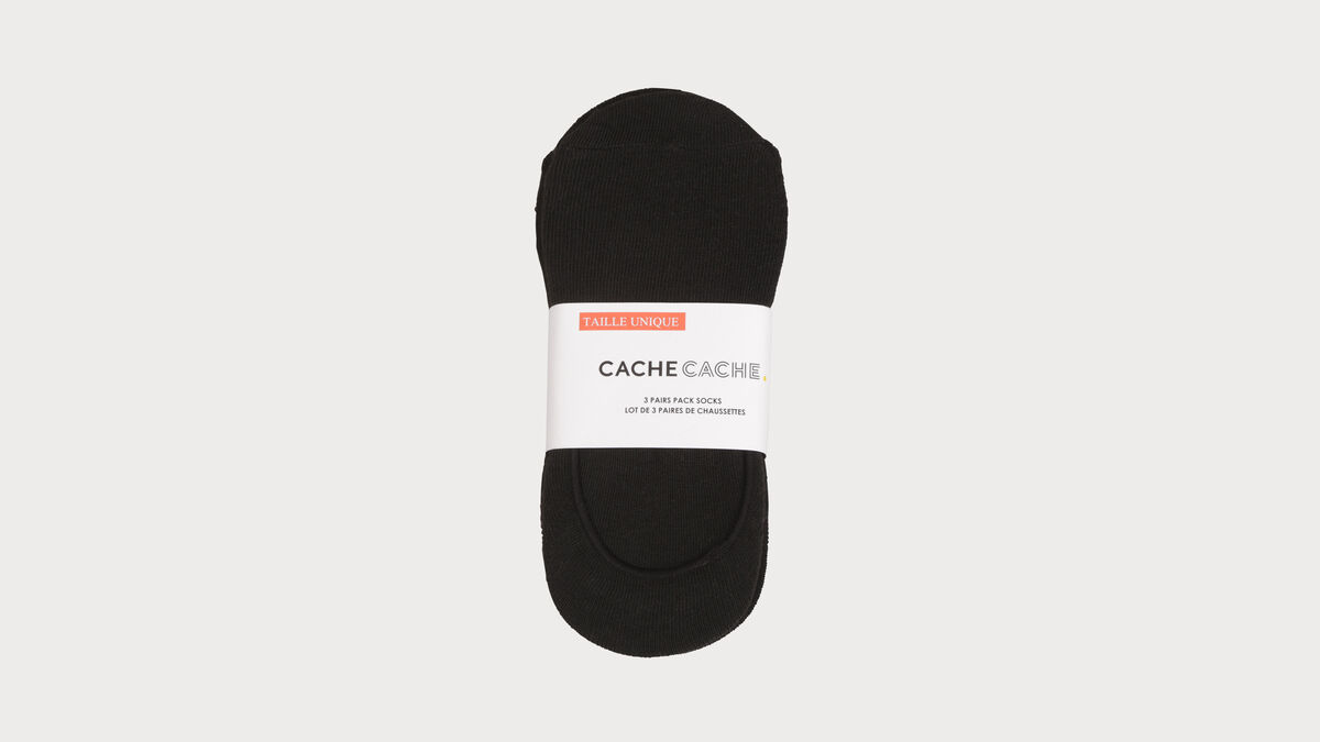 Lot 3 paires couvre pieds noir femme