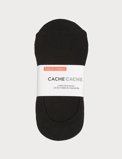 Lot 3 paires couvre pieds noir femme