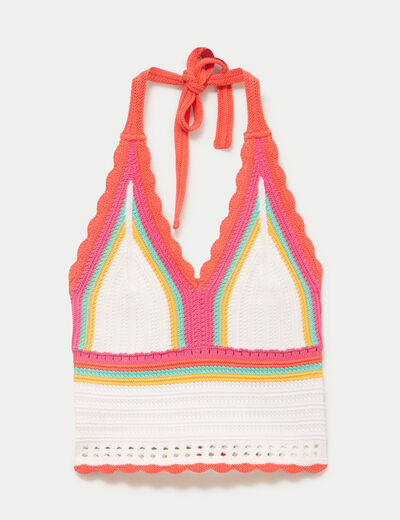 D&eacute;bardeur dos nu crochet rouge femme