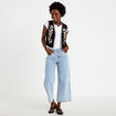 Gilet droit court sans manches noir femme