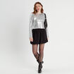 T-shirt avec sequins gris argent femme