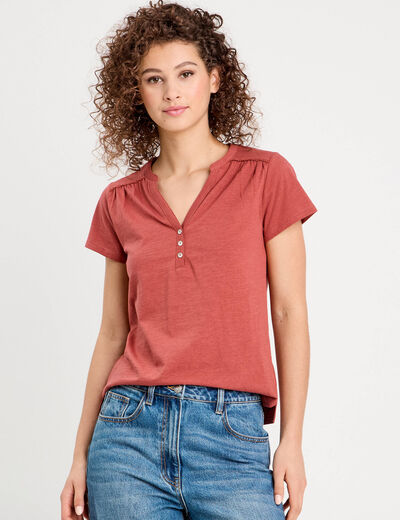 T-shirt manches courtes vieux rose femme
