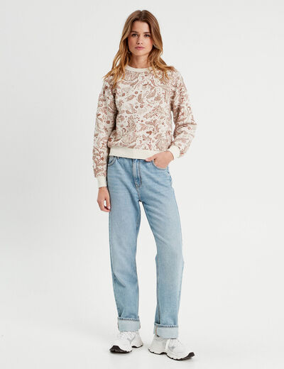 Sweat manches longues blanc femme