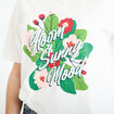 T-shirt col rond manches courtes ecru femme
