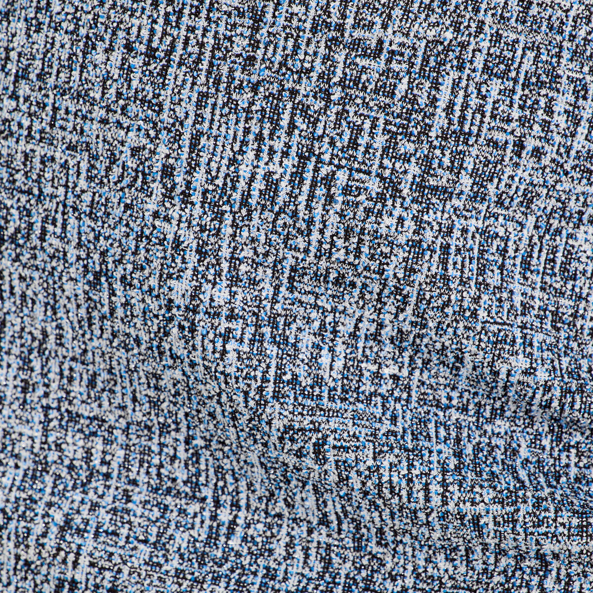 Jupe évasée tweed bleu femme