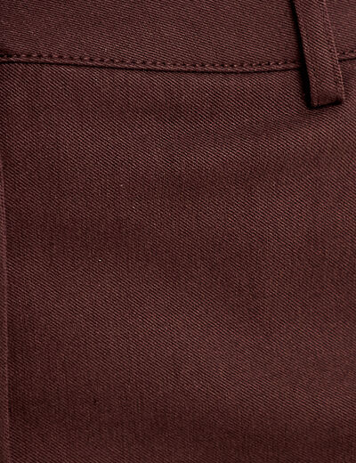Pantalon bootcut &agrave; pont marron fonc&eacute; femme