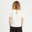 T-shirt manches courtes bijoux ecru femme