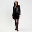Robe tricot patineuse c&ocirc;tel&eacute;e noir femme