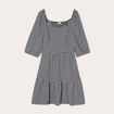 Robe évasée manches 3/4 blanc femme