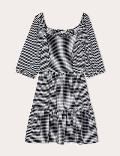Robe évasée manches 3/4 blanc femme