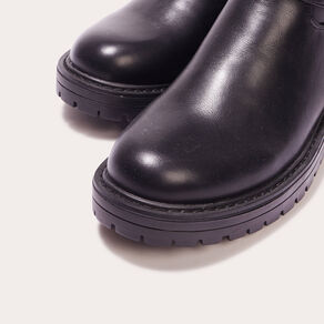 Bottes crantées avec boucles noir femme