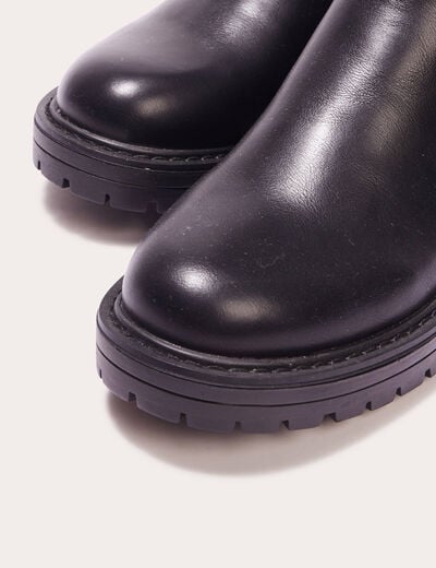Bottes crantées avec boucles noir femme