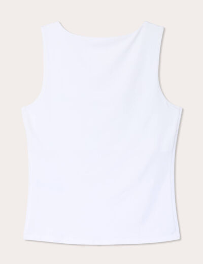 Débardeur effet seconde peau blanc femme
