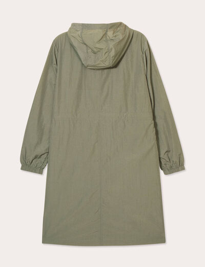 Parka déperlante 2-en-1 avec pochette vert kaki femme