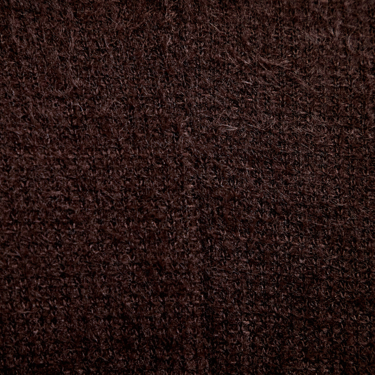 Pull 2-en-1 manches longues col rond marron fonc&eacute; femme