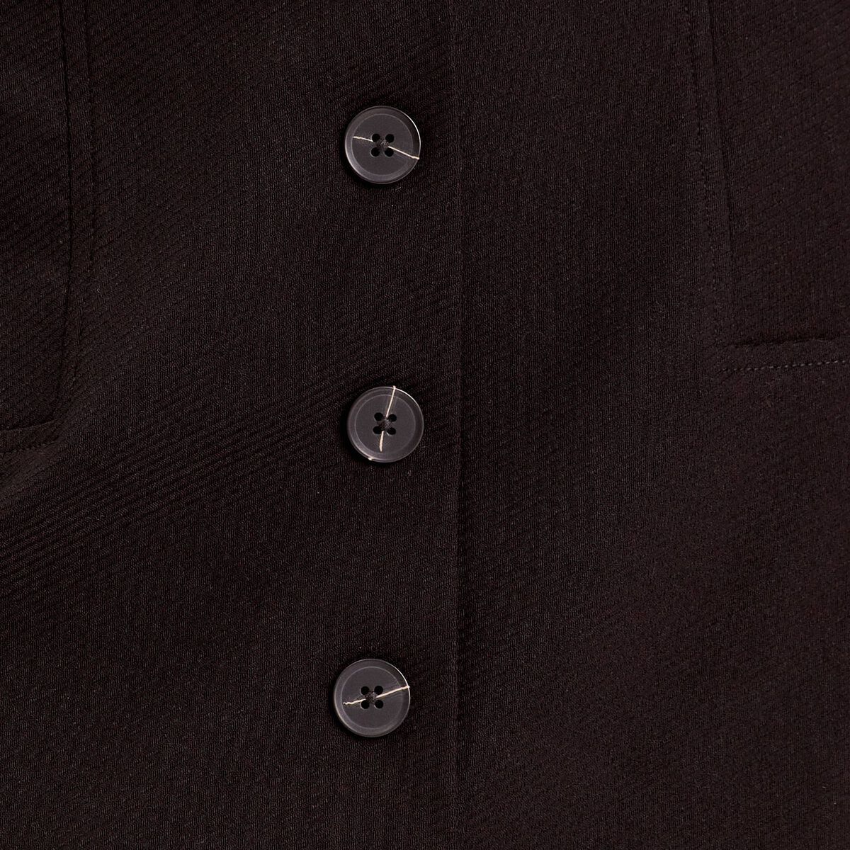 Jupe droite boutonnée noir femme
