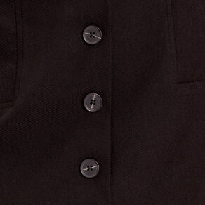 Jupe droite boutonnée noir femme
