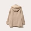Manteau mi-long &agrave; capuche beige femme