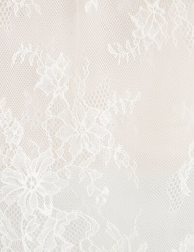 Blouse manches longues en dentelle ecru femme