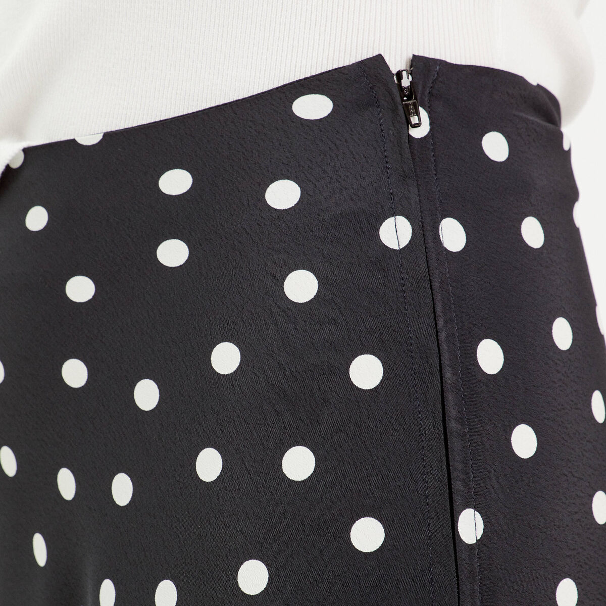 Jupe midi évasée fluide noir femme