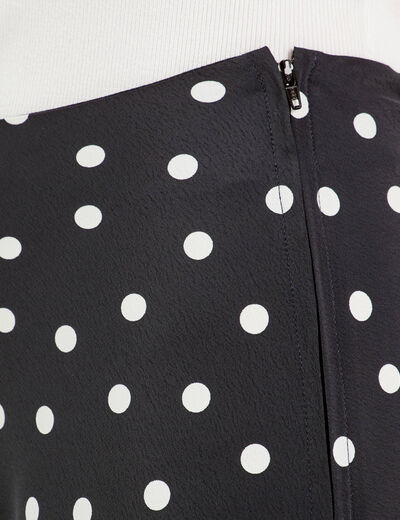 Jupe midi évasée fluide noir femme