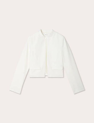 Veste col mao ecru femme