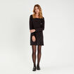 Robe évasée dos ouvert noir femme