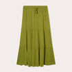 Jupe longue évasée vert foncé femme