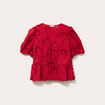 Blouse manches courtes noeuds rouge foncé femme