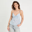 Débardeur broderie anglaise bleu clair femme