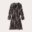 Robe évasée manches 3/4 noir femme