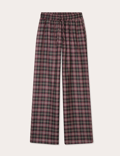 Pantalon large bordeaux femme