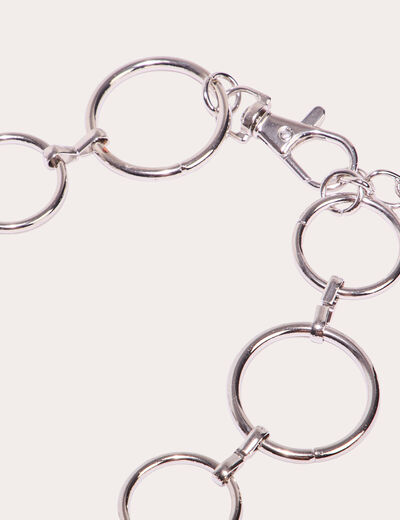 Ceinture chaîne en métal gris argent femme