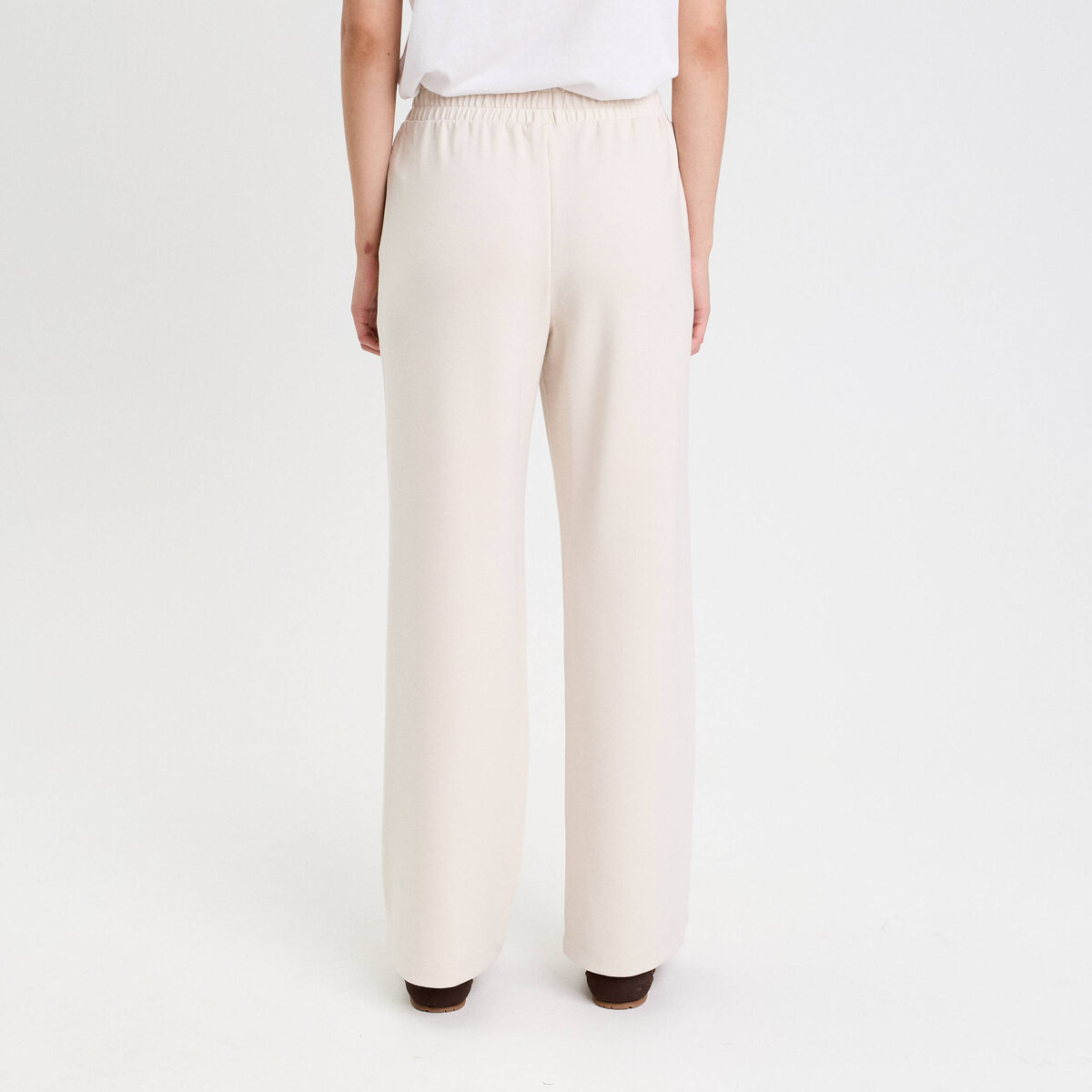 Jegging fluide taille standard ecru femme