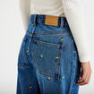 Jean avec broderie bleu femme