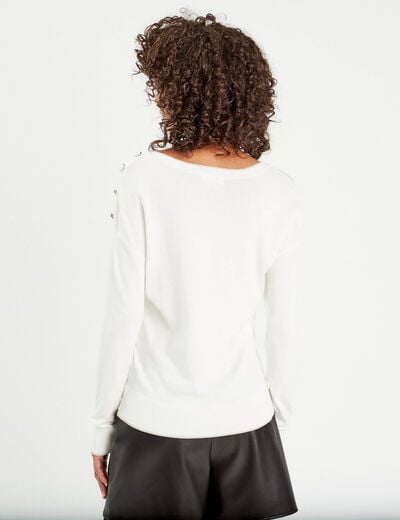 Pull manches longues ecru femme