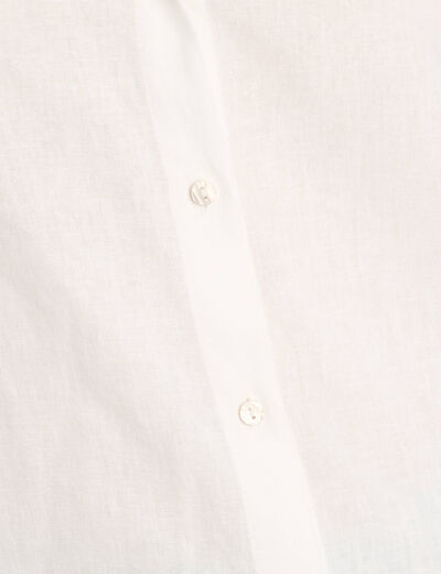 Chemise manches longues contenant du lin ecru femme